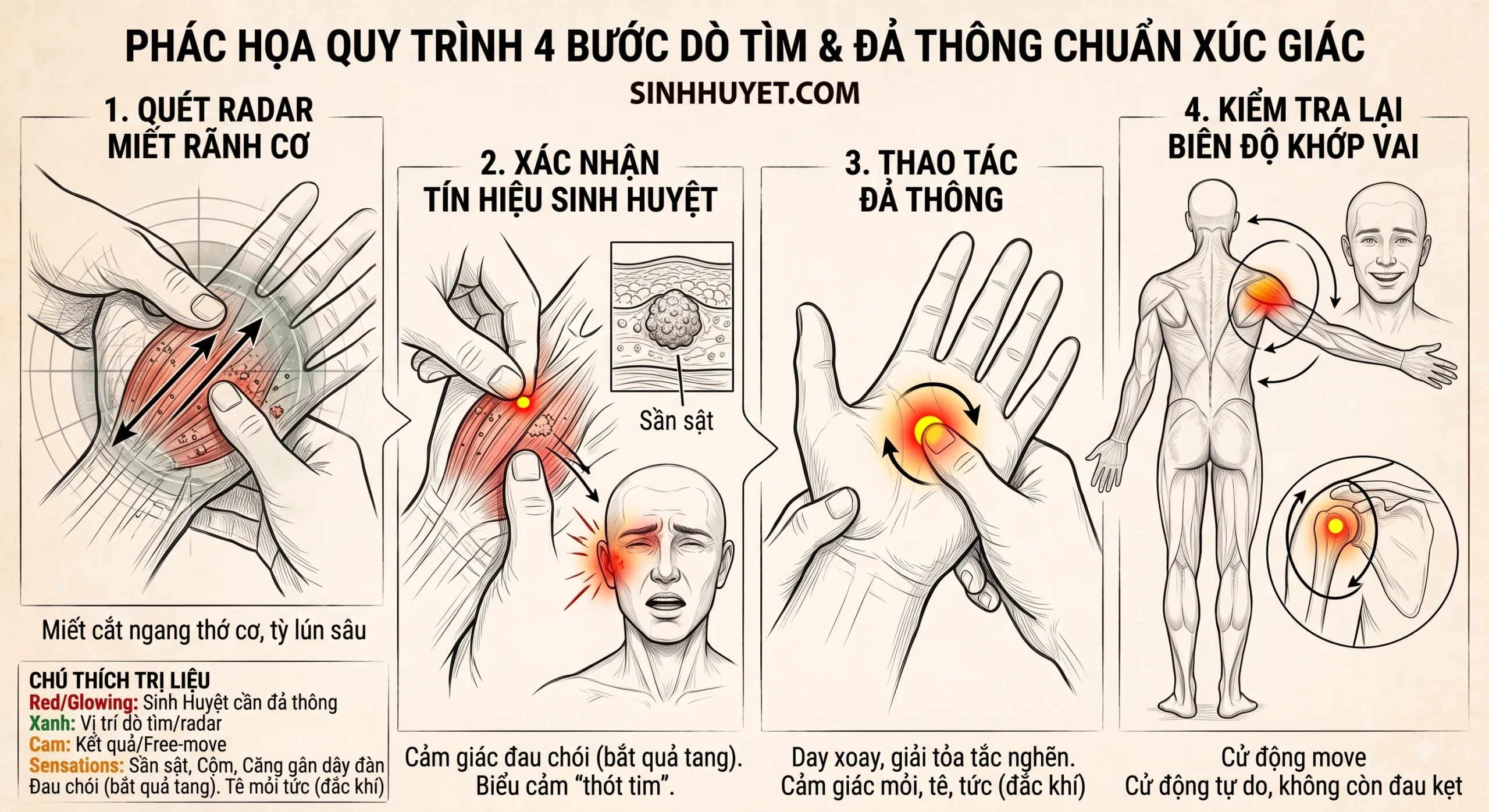 Quy Trình 4 Bước Dò Tìm & Đả Thông Chuẩn Xúc Giác